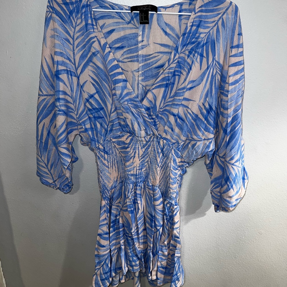 Blue Palm Dress - Gem